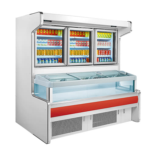 vertical cooler and deep freezer combination